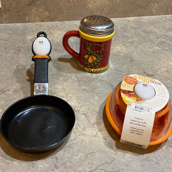 Joie Kitchen 3 Piece Bundle Frying Egg Pan Microwave Bacon Cheese